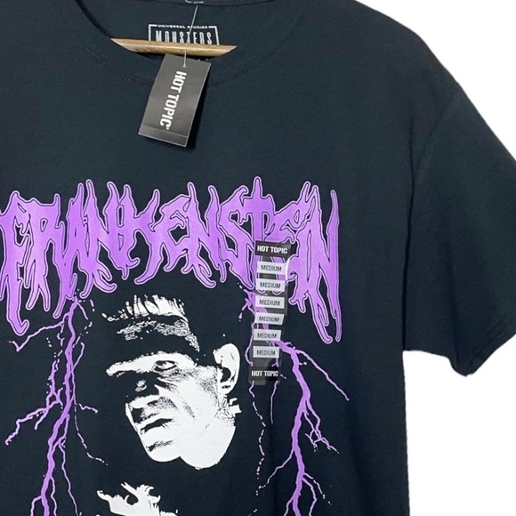 Hot Topic Universal Studios Frankenstein Metal Tee T-Shirt Black NWT - Picture 4 of 8